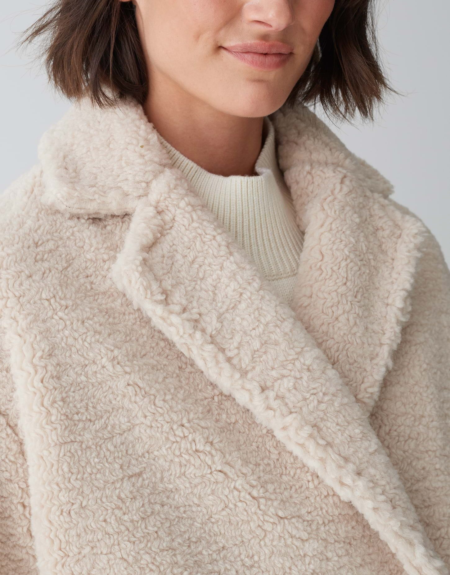 OPUS Langmantel Teddymantel HONISE Loose im Oversize Look