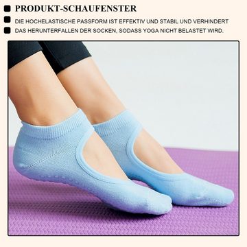 Daisred Sneakersocken Yoga Socken Rutschfeste für Damen, 3 Paare Pilates Sock