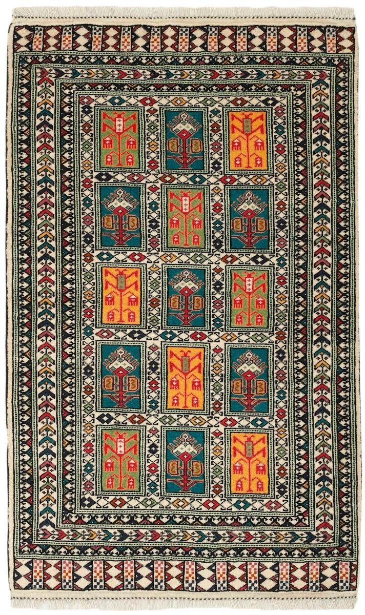 Orientteppich Turkaman 84x129 Handgeknüpfter Orientteppich / Perserteppich, Nain Trading, rechteckig, Höhe: 6 mm