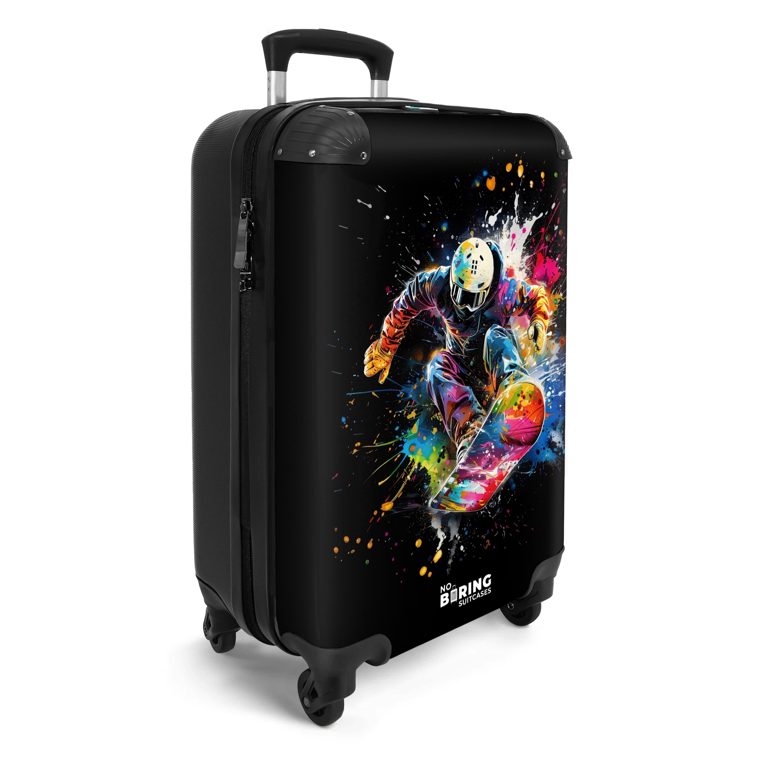 NoBoringSuitcases.com© Hartschalen-Trolley Snowboarder mit Graffiti 55x35x2 günstig online kaufen