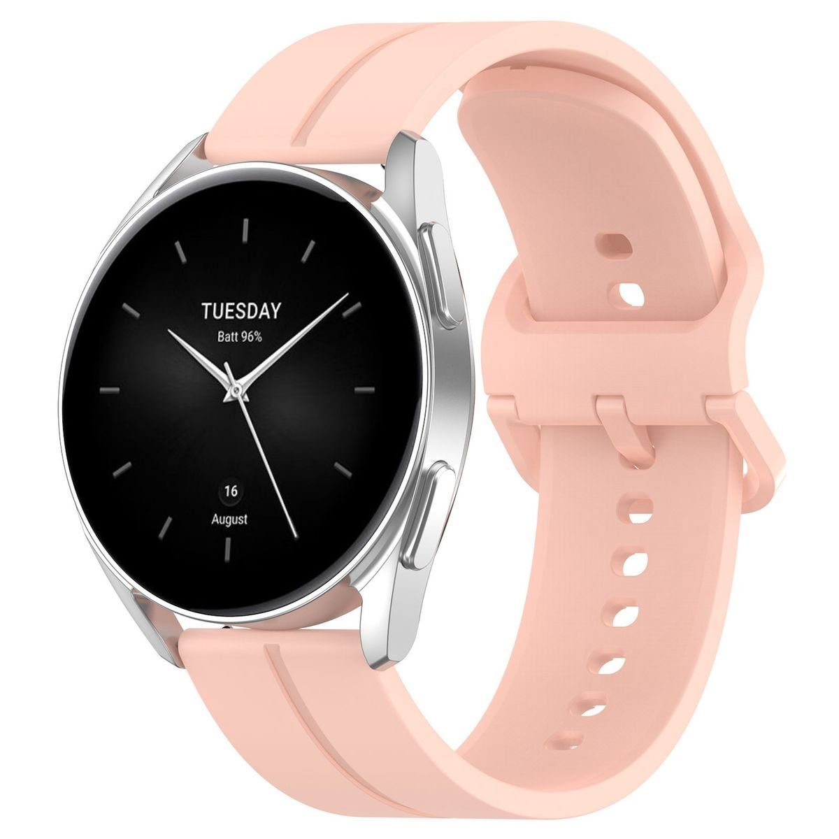 Wigento Smartwatch-Armband Für Xiaomi Watch 2 Pro hochwertiges Silikon Ersatz Armband Pink