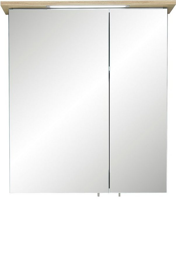 PELIPAL Spiegelschrank »Quickset 963« Breite 60 cm, 2-türig, eingelassene LED-Beleuchtung, Schalter-/Steckdosenbox, Türdämpfer-HomeTrends
