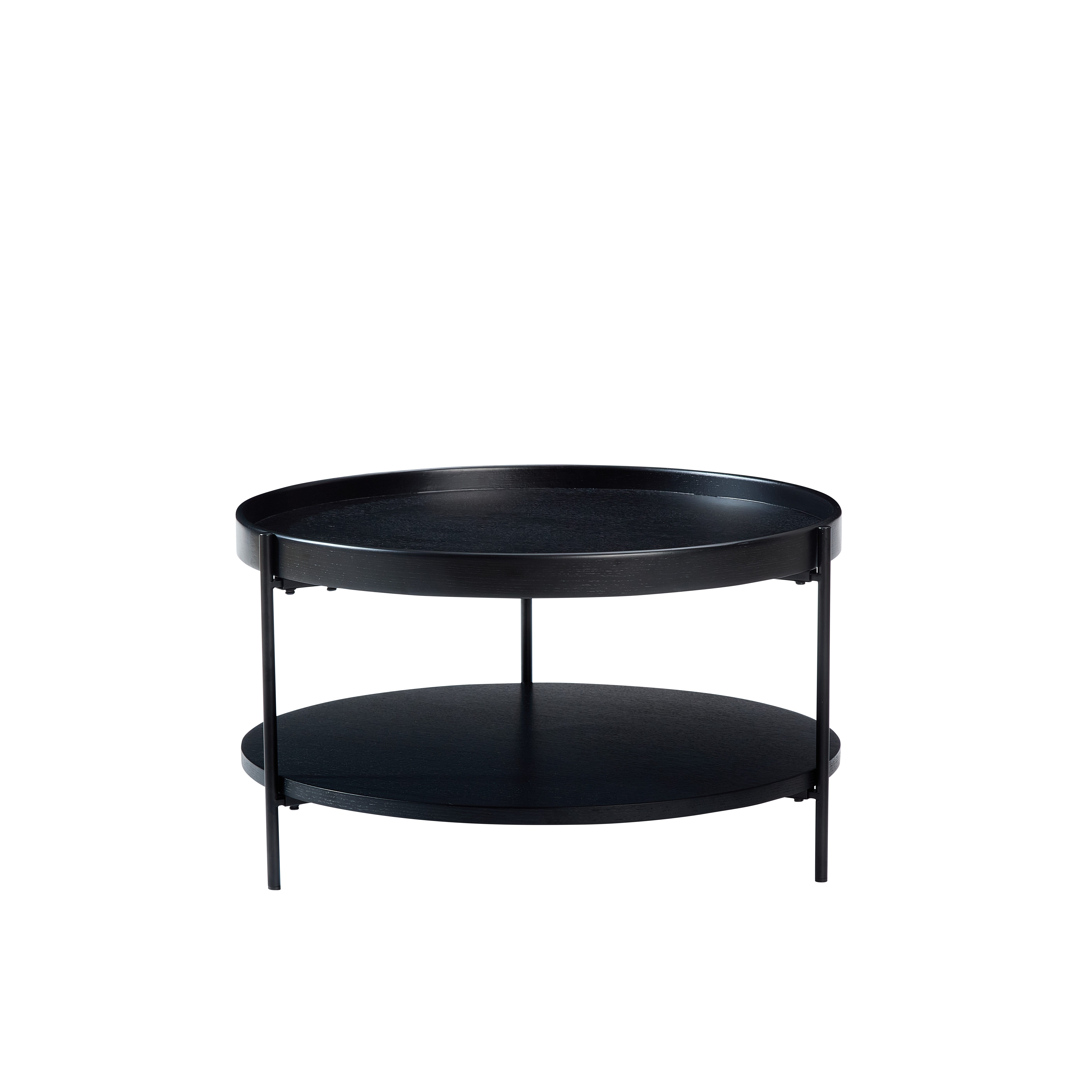 NJLyuhome Couchtisch Coffeetable, Wohnzimmertisch - Moderner runder Tisch mit 2 Ebenen (1-St), MDF-Echtholz-Furnier, 69 x 38 cm