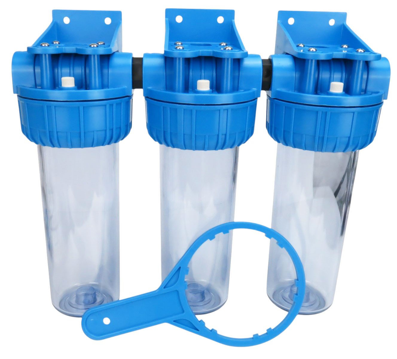Trinkwasserladen Filtereinsatz, 3-Stufen Hauswasserwerk Gehäuse 3/4" mit Patronen – Bild 4 von 4