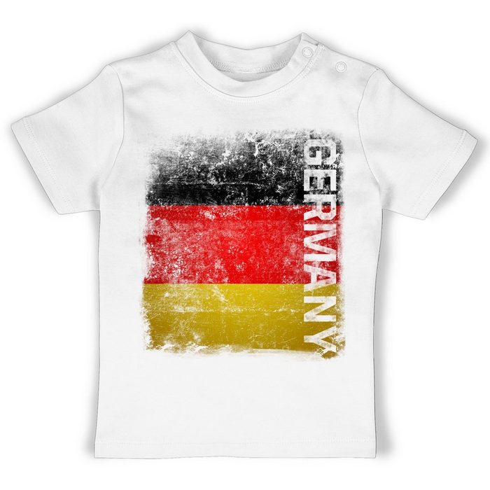 Shirtracer T-Shirt Germany Vintage Flagge - Fussball EM 2024 Baby - Baby T-Shirt kurzarm t-shirt baby deutschland - fussball kleidung jungen