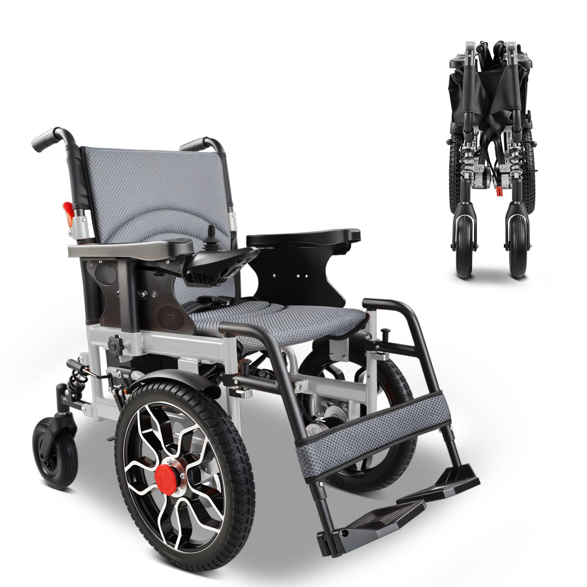 Vankel Elektrorollstuhl klappbar leicht elektr. Rollstuhl 500W, max.20 km max.150 kg, 2x250W, 6,00 km/h E-Rollstuhl