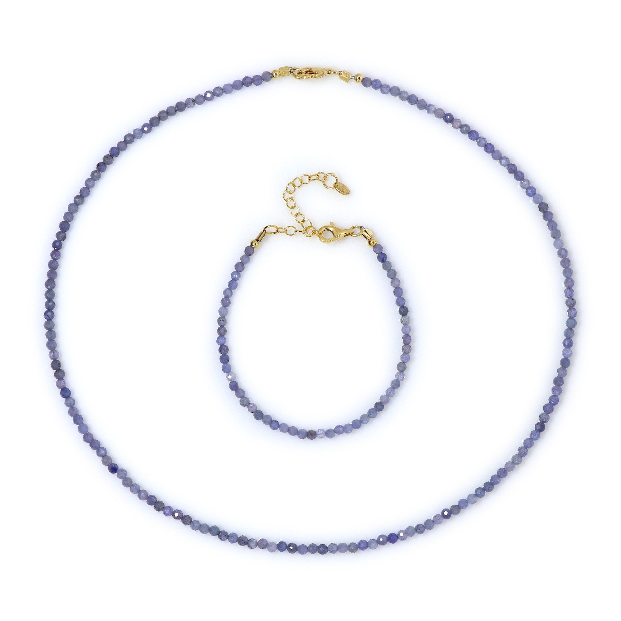 Cavill Schmuckset Cavill Ring und Ohrringe 42,50 ct Tansanit lila, vergoldetes Silber (1-tlg)