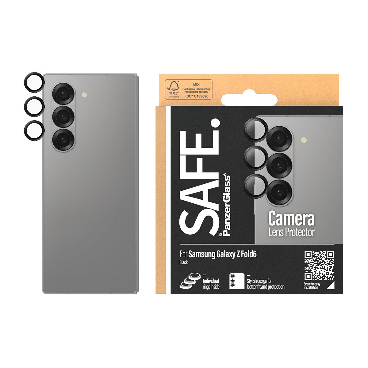 SAFE by PanzerGlass Kameraschutzglas Camera Lens Protection für Samsung Galaxy Z Fold6, Linsenschutzglas, Schutzfolie, Kameraschutz, kratz- & stoßfest