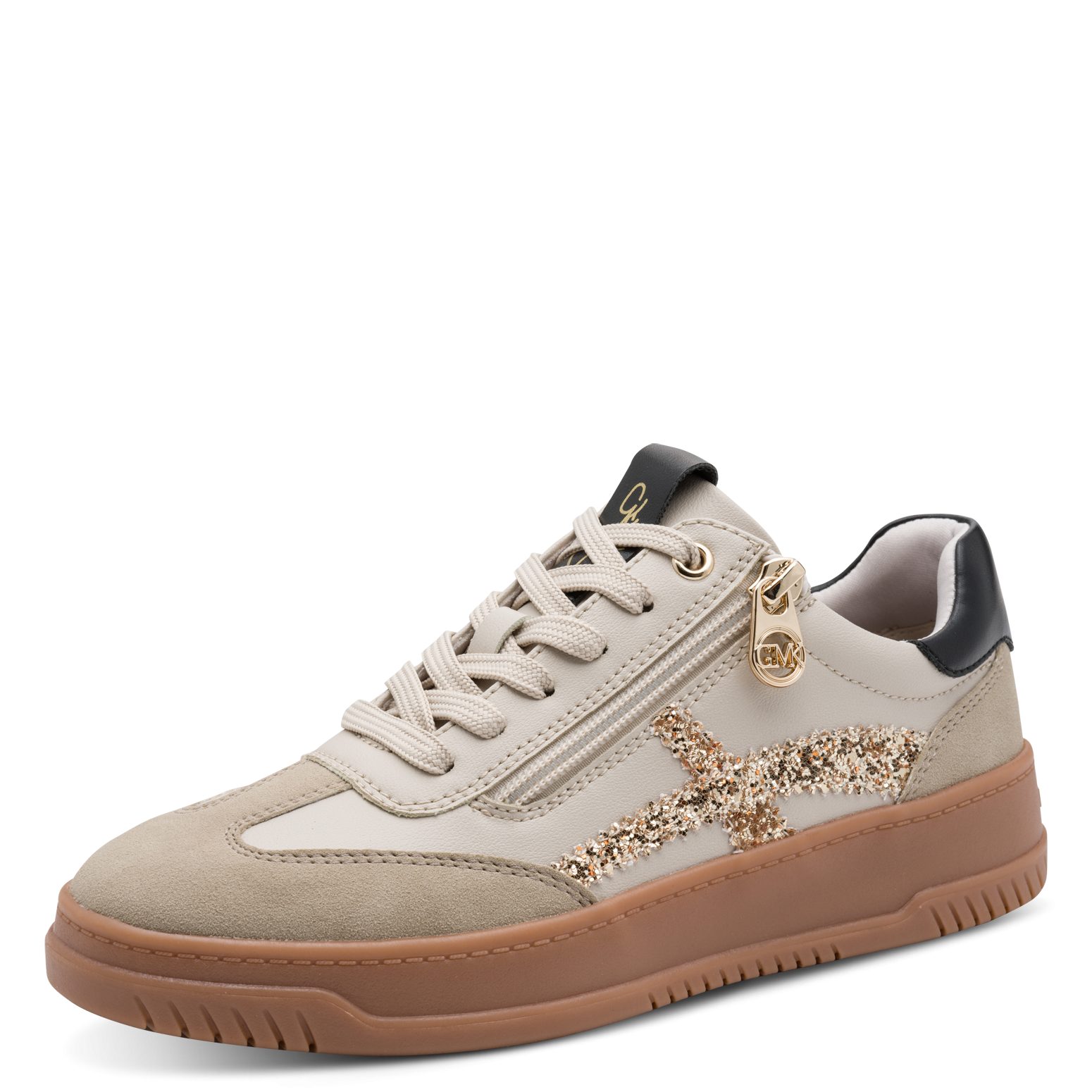 MARCO TOZZI by GMK Plateausneaker Freizeitschuh, Halbschuh, Schnürer mit Glitzerdetails