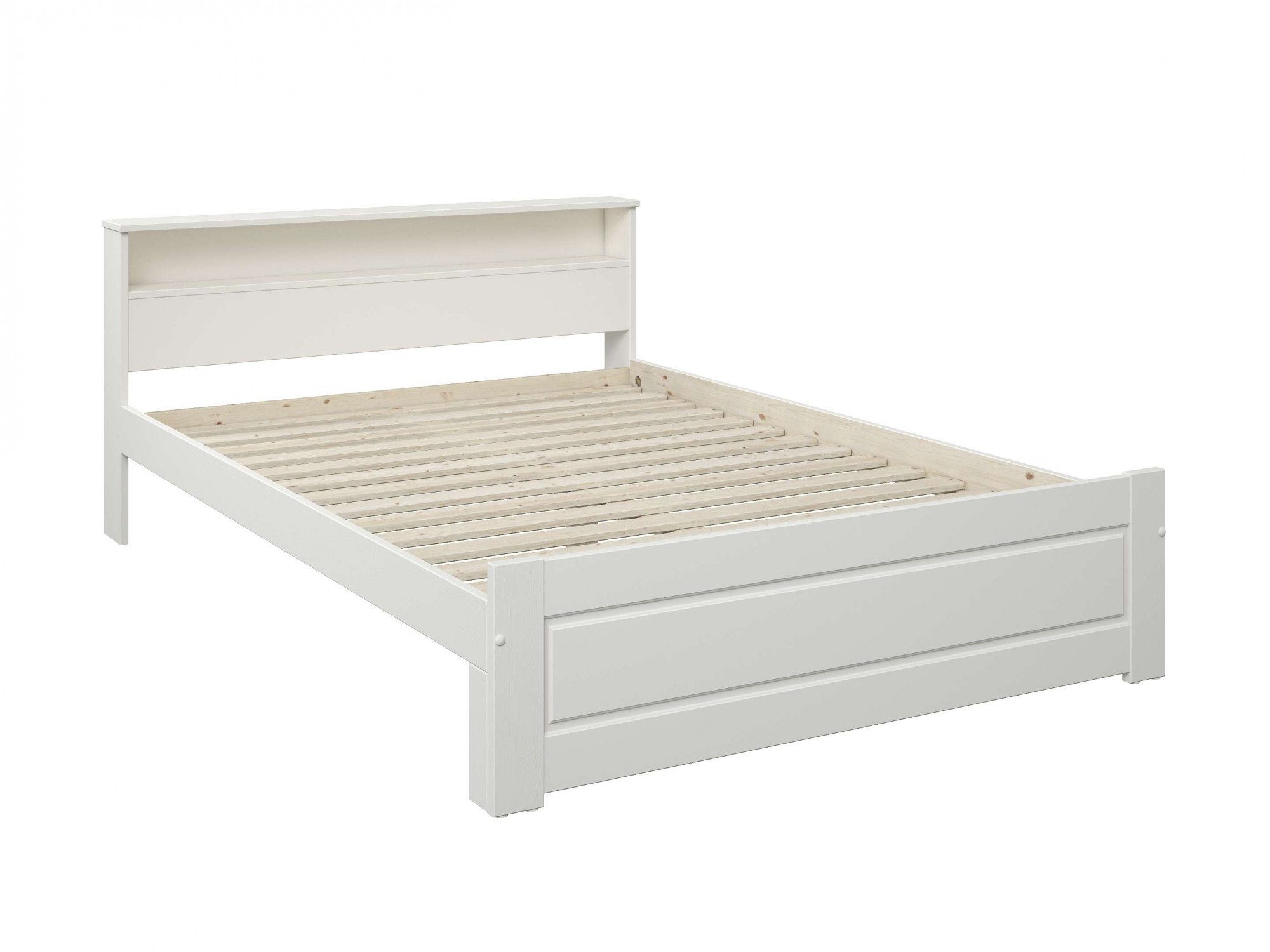 OTTO home Massivholzbett FLAVION, Jugendbett, Stauraum, FSC® zertifizierte Kiefer (Breite: 90, 140, 180), Qualitätsprodukt, Regal, Kassettenoptik, Schublade opt – Bild 2 von 5