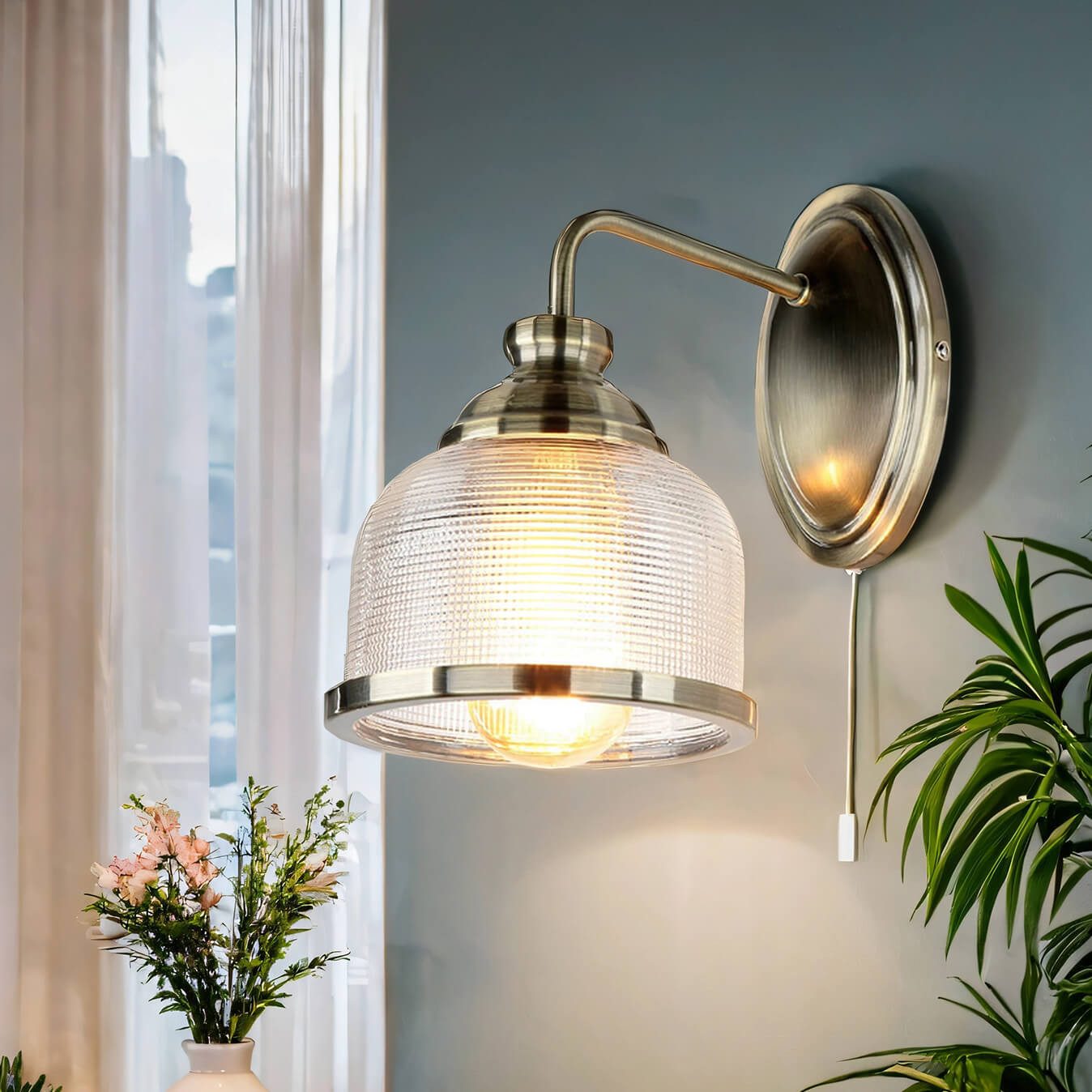 Licht-Erlebnisse Wandleuchte BISTRO, ohne Leuchtmittel, Glas günstig online kaufen