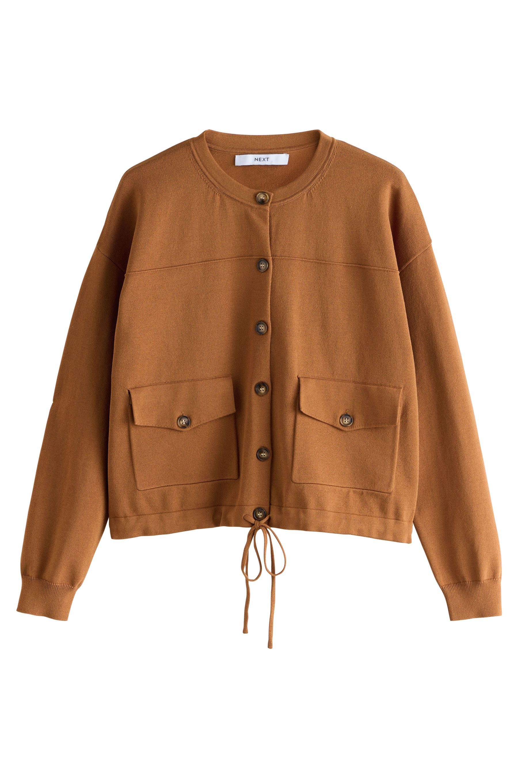 Next Strickjacke Smart Knit Strickjacke im Bomberstil mit Tasche (1-tlg)