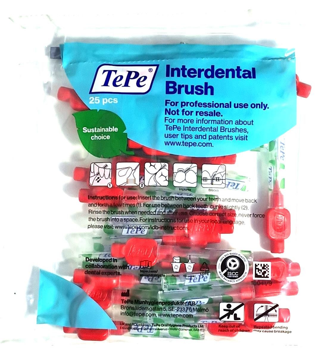 TePe Interdentalbürsten 25x TePe Original Interdentalbürsten 0,5mm rot - Multipack
