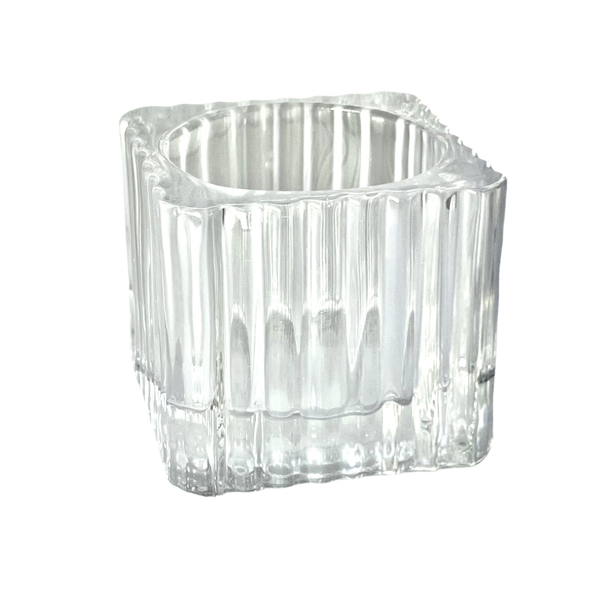 Sandra Rich Teelichthalter SANDRA RICH, TEELICHTHALTER "STRIPES SQUARE" Glas Teelichtglas klar.