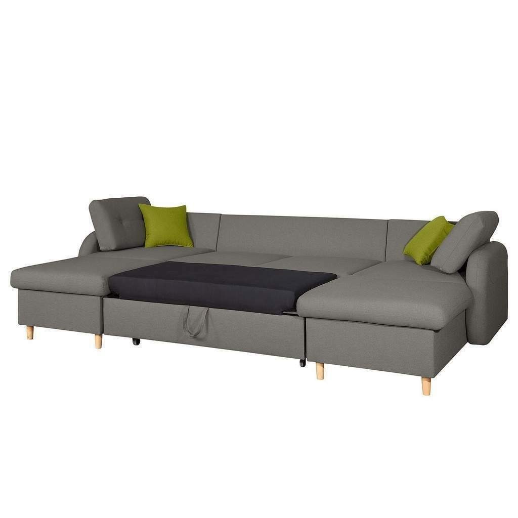 JVmoebel Sofa, Design Ecksofa U-form Textil Bettfunktion Sofas Couch Leder