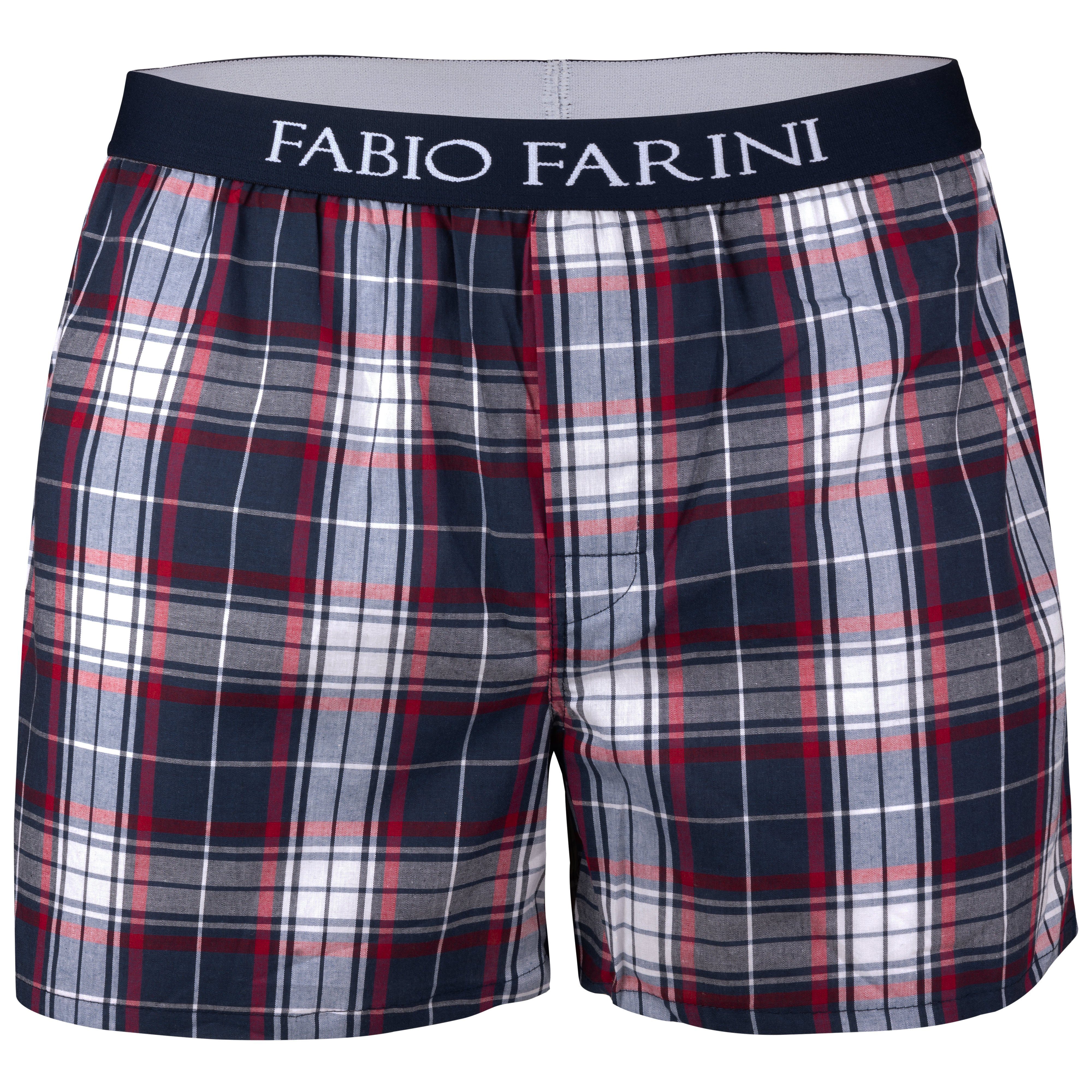 Männer Passform Unterhosen Farini (4-St) 5 Webboxer - bequeme, Boxershorts verdeckter Set mit weite Knopfleiste Fabio Herren