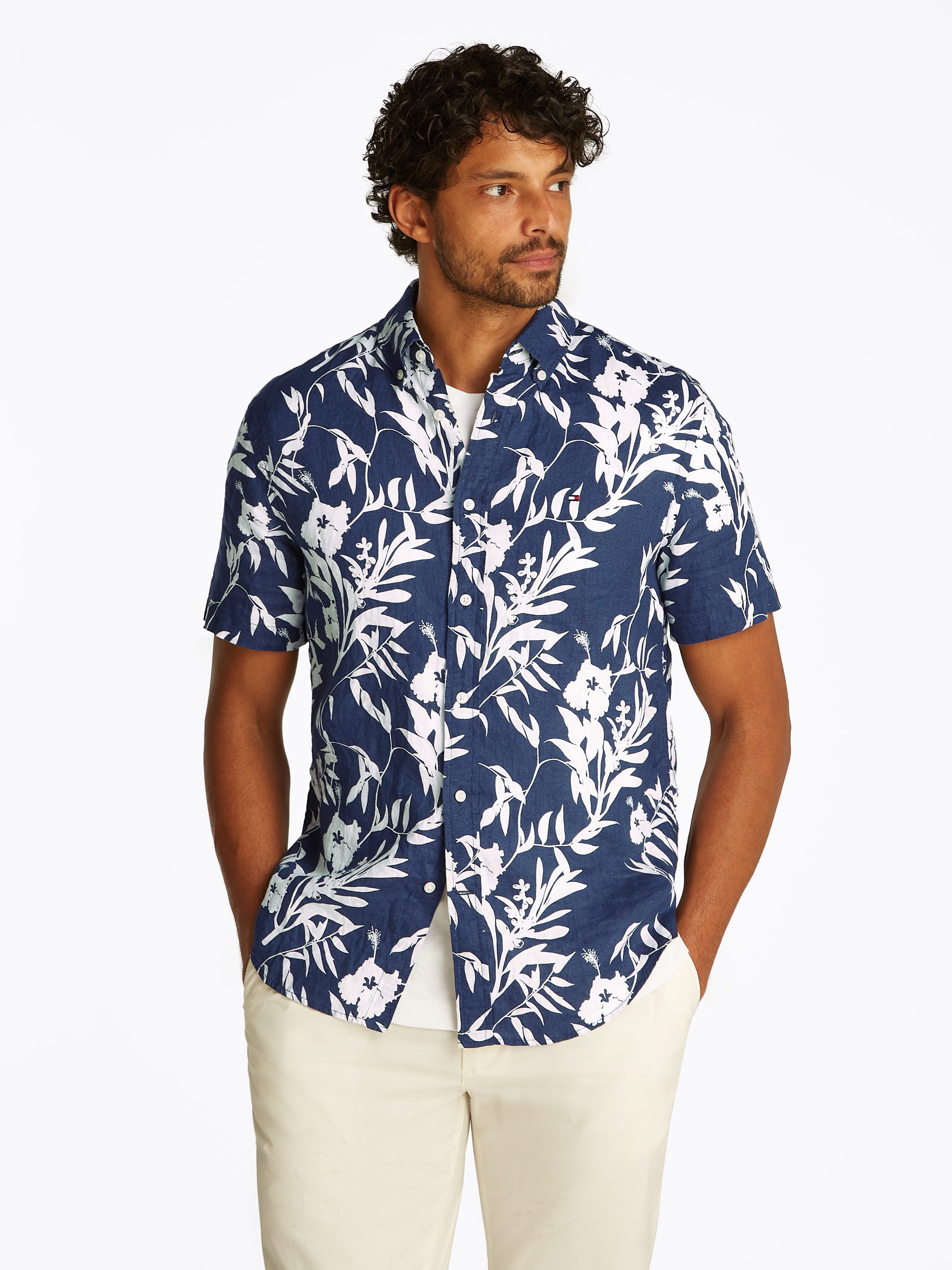 Tommy Hilfiger Leinenhemd LINEN TROPICAL PRT SS Regular Fit SHIRT mit Allov günstig online kaufen