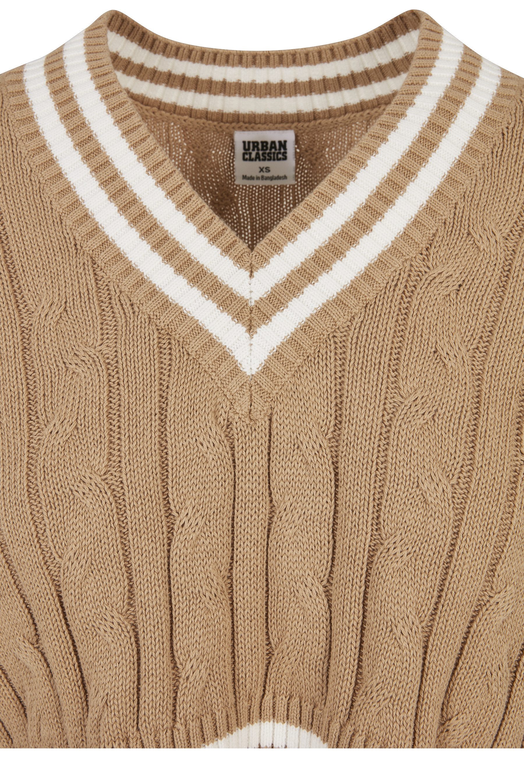 URBAN CLASSICS Sweatshirt Urban Classics Damen Ladies Cropped Knit College Slipover (1-tlg)