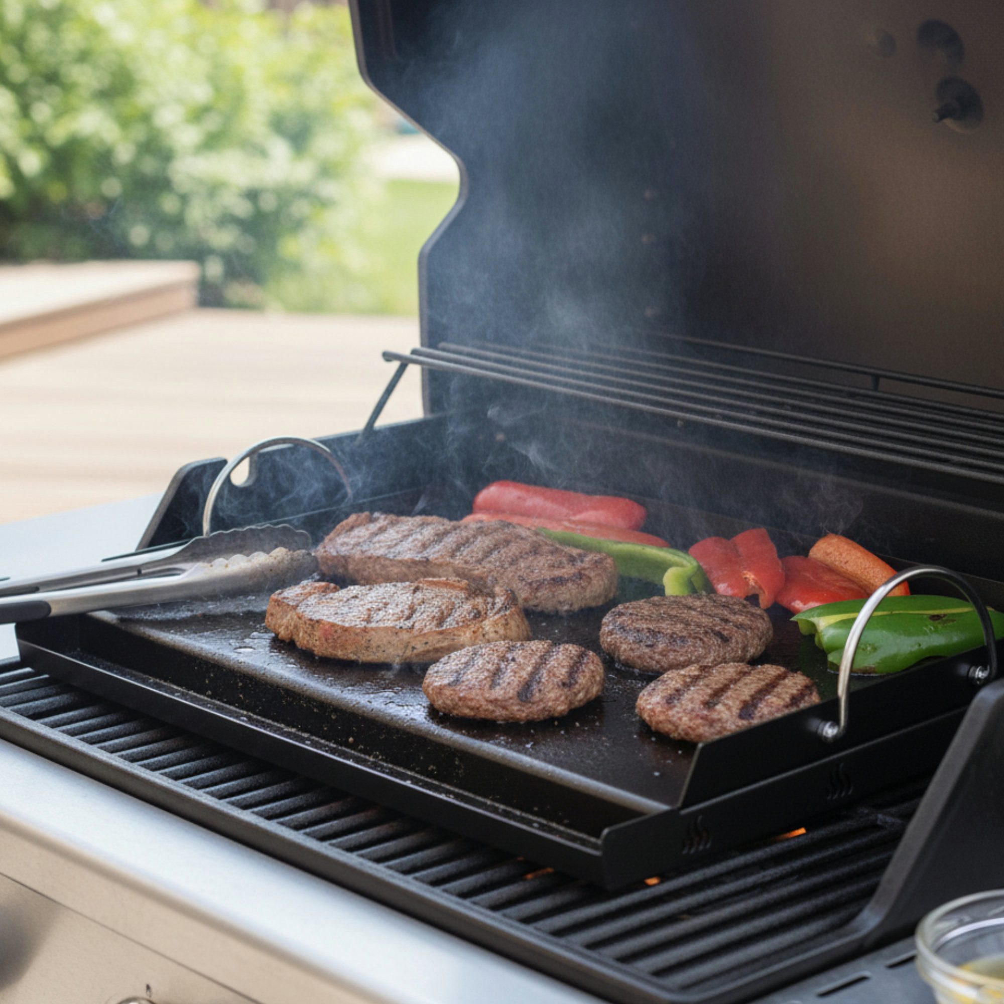 BBQ-Toro Grillplatte Stahl Keramik Grillplatte 63 x 41 cm, Keramikbeschichtete Grillplatte, Einfache Reinigung