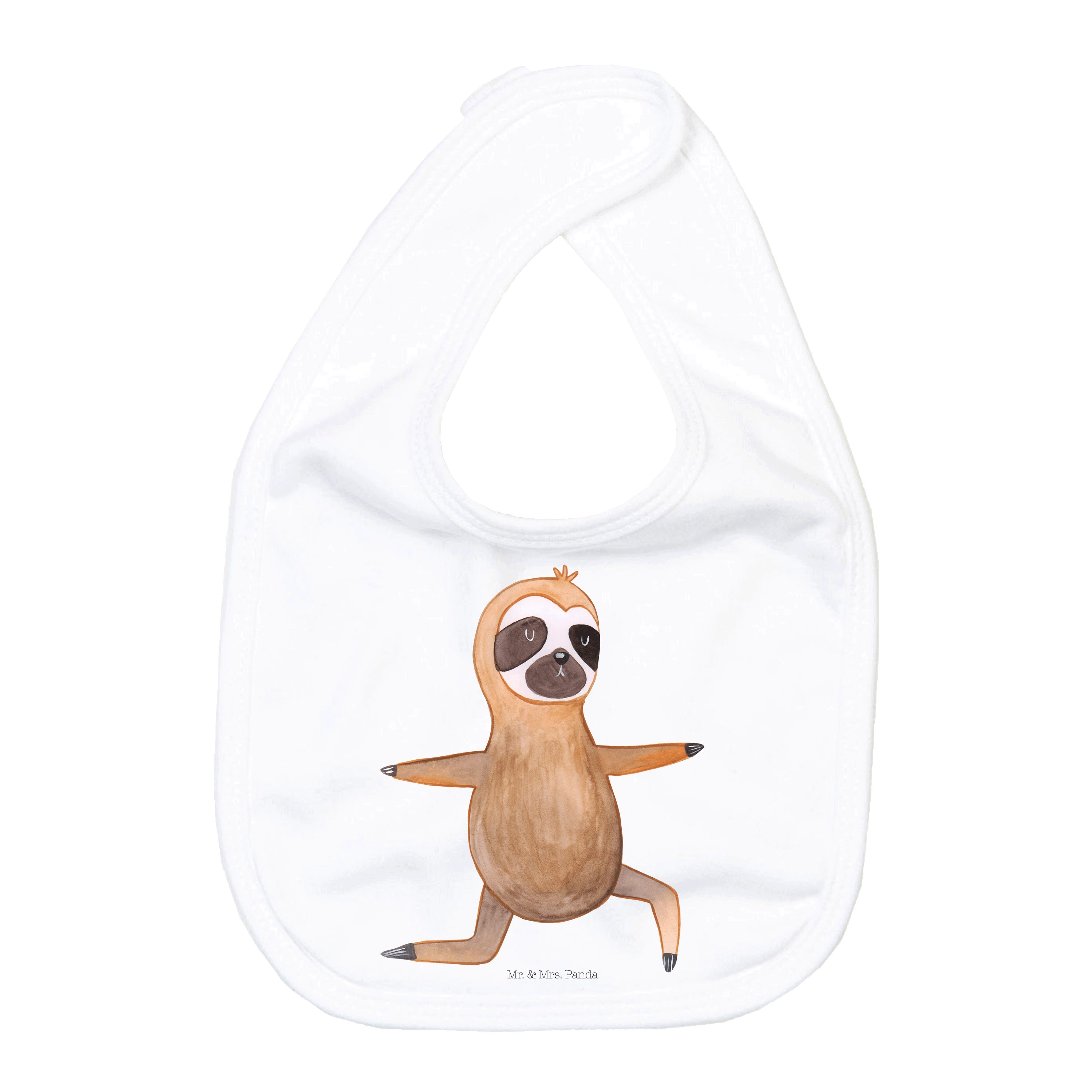 Tragetuch Faultier Yoga - Weiß - Geschenk, Gelassenheit, Yogaübungen, Babyausst