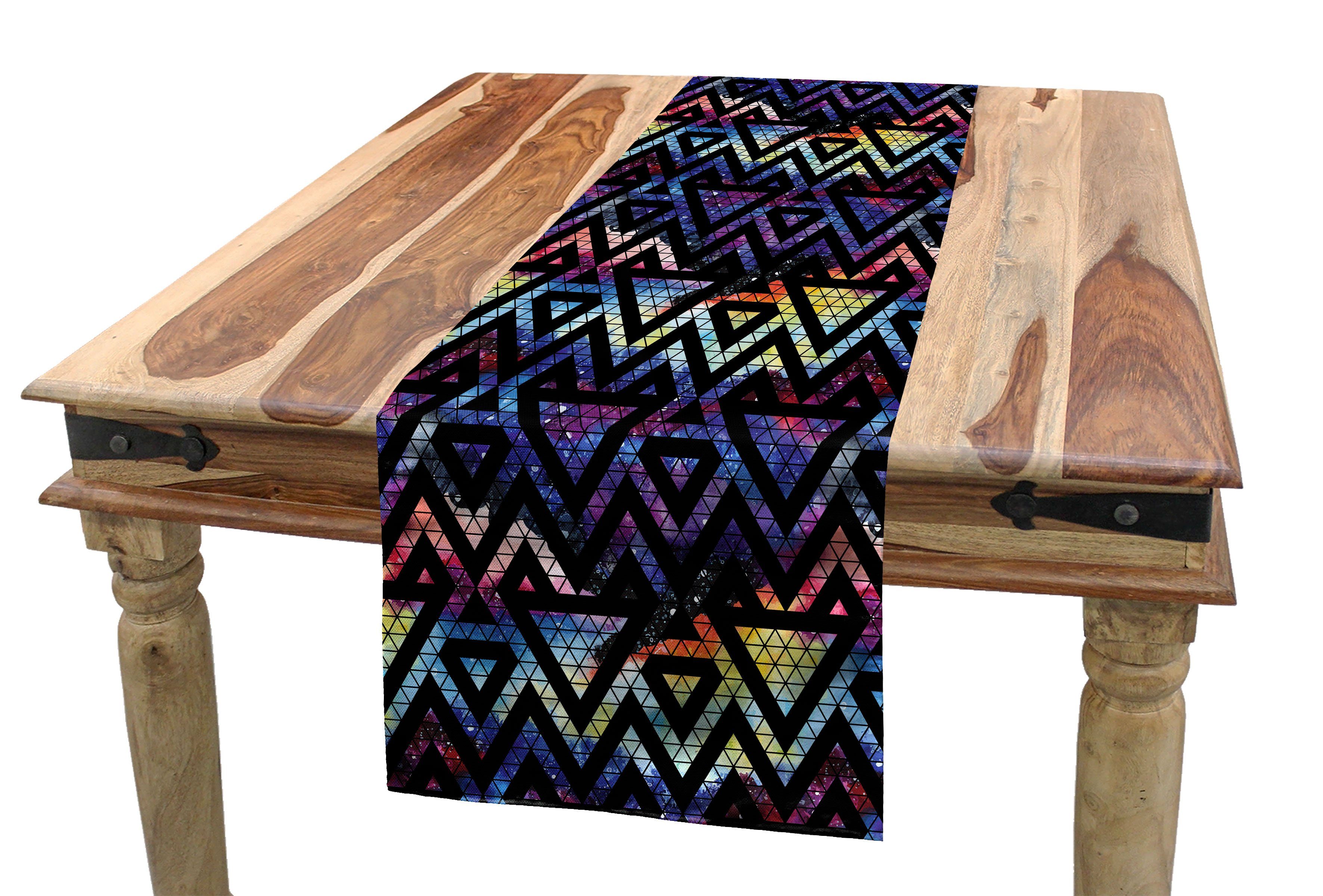 Abakuhaus Tischläufer Esszimmer Küche Rechteckiger Dekorativer Tischläufer, Geometrisch Galaxy Theme Linien