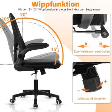 LETGOSPT Bürostuhl Ergonomischer Schreibtischstuhl, 360° Drehstuhl, höhenverstellbarer, Chefsessel,Verstellbare Armlehne,leise Rolle, mit Wippfunktion bis 105