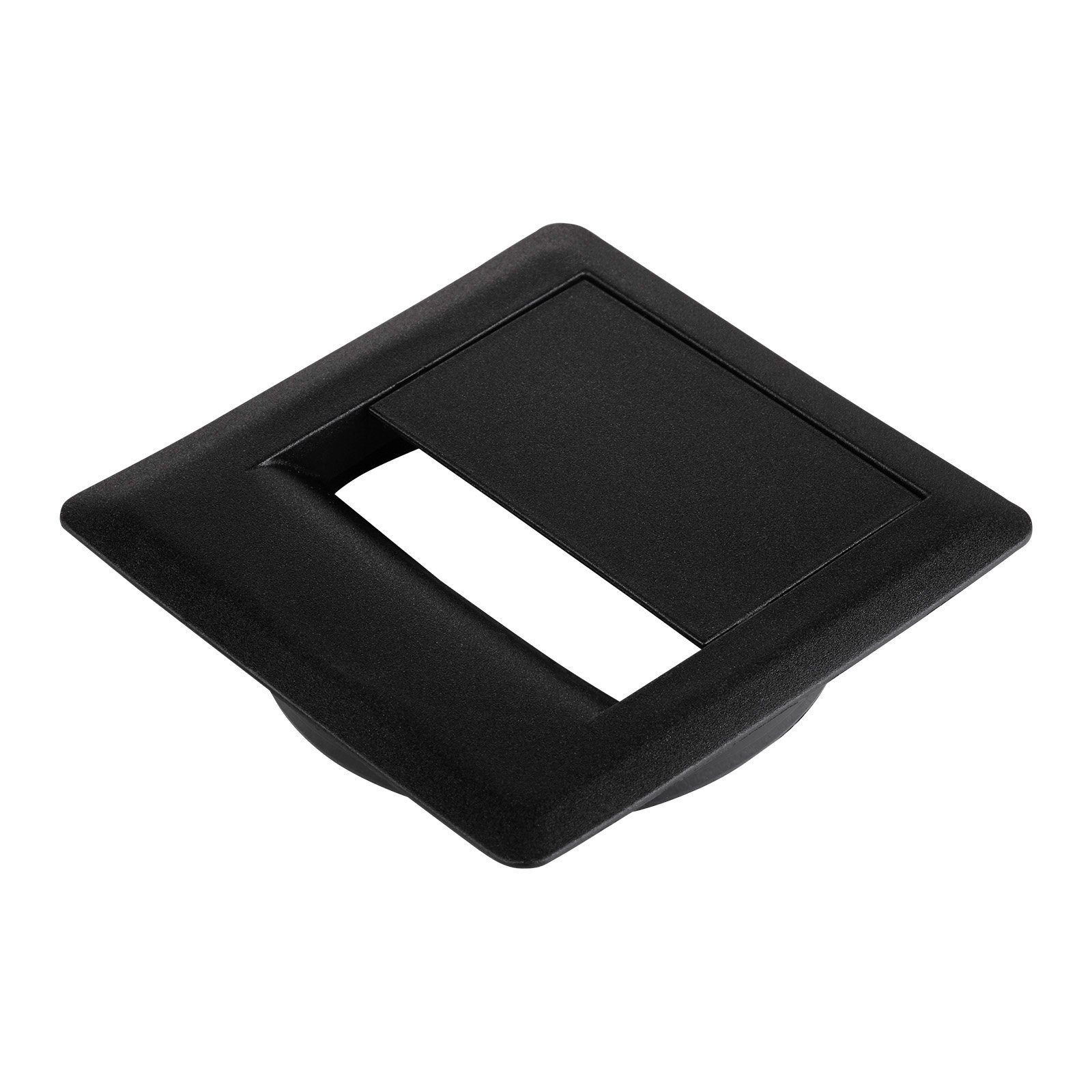 CAVO Kabelkanal Durchlass mit Einbautiefe 15,5 mm (1-St), 80 mm Durchmesser, 93 x 93 mm, schwarz