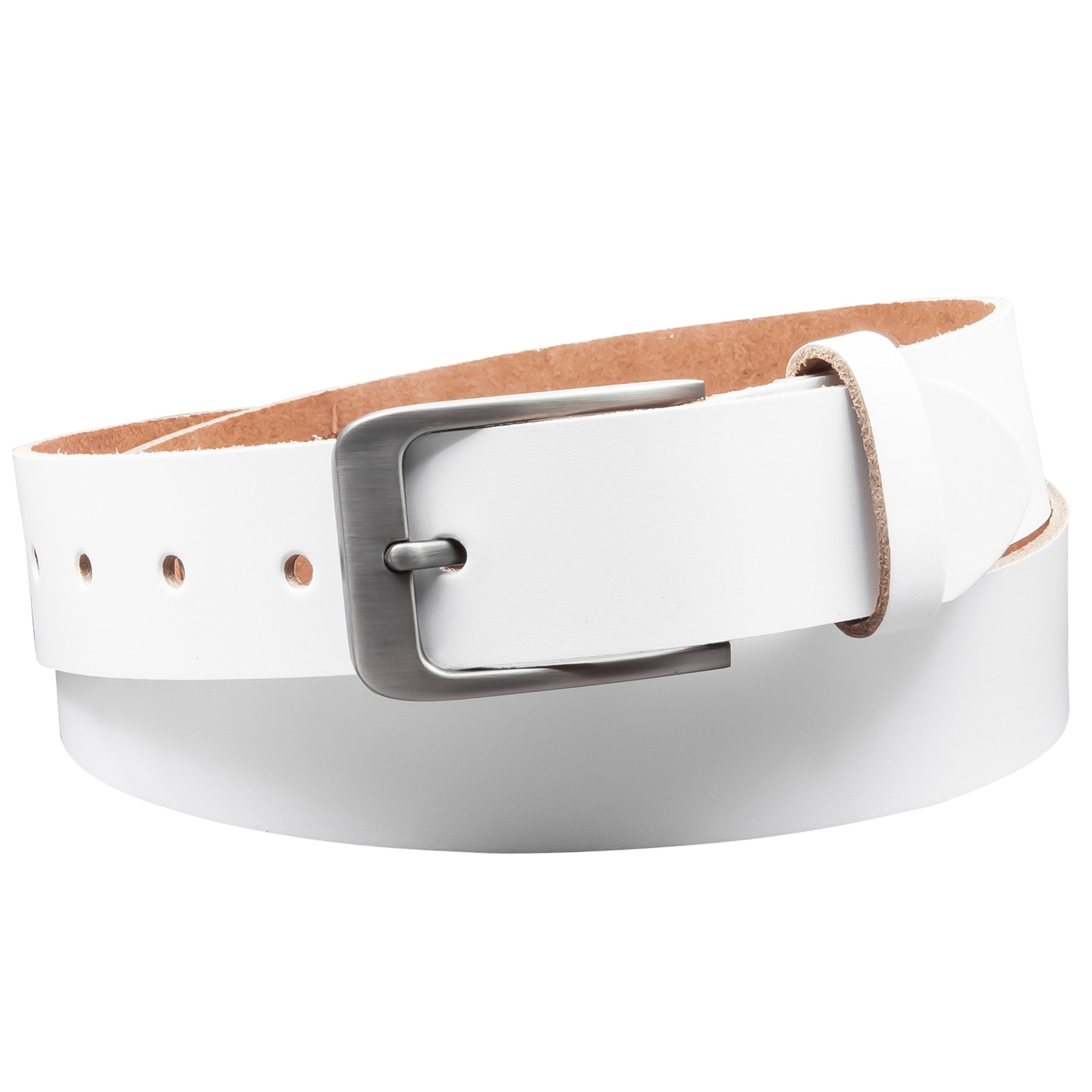 COLOGNEBELT Ledergürtel OM411-SL-Weiss MADE IN GERMANY, Weiss Kürzbar, 100 % Echtleder, Unisex – Bild 3 von 5