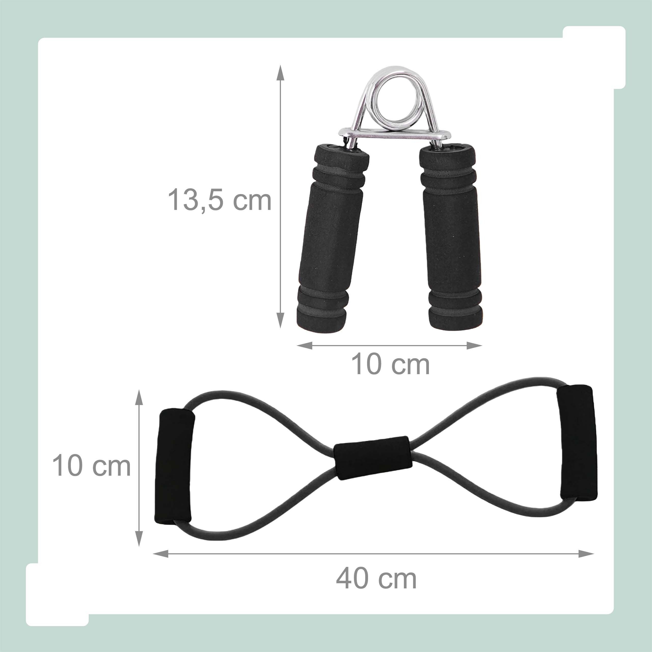 relaxdays AB-Roller 9-teiliges Fitness Set (9-St), schwarz – Bild 5 von 5