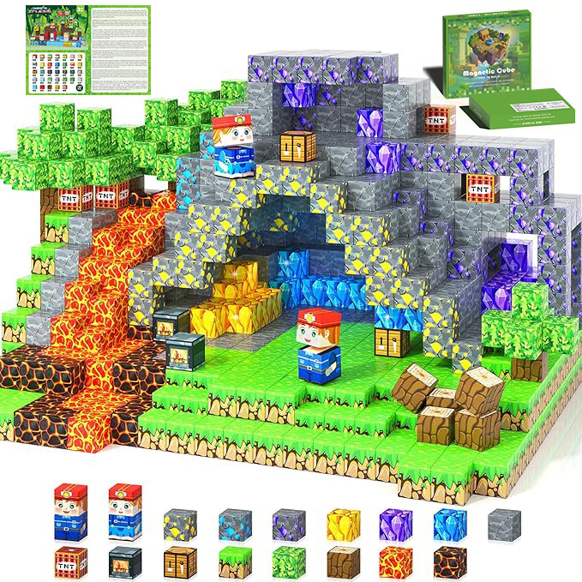ibettertec Magnetische Bausteine, Magnetische Bauwelt, Magnetspielzeug Magnetspielbausteine, (Spar-Set, 1 St., 150-teiliges Magnetbaustein Reiseset, beliebig erweiterbar), kindersichere abgerundete Ecken, fördert Kreativität & MINT-Fähigkeiten
