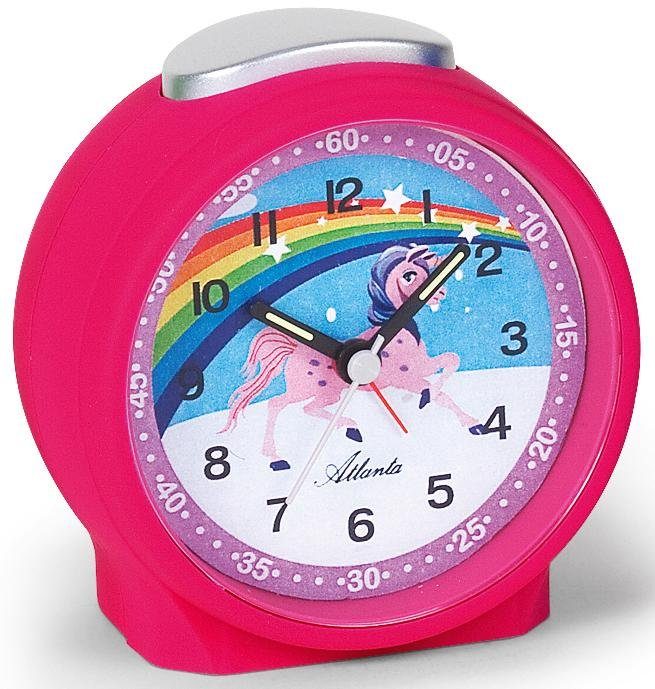 Atlanta Kinderwecker 1981-17 Quarz, Lernwecker, Einhorn, Regenbogen, Geschenkidee