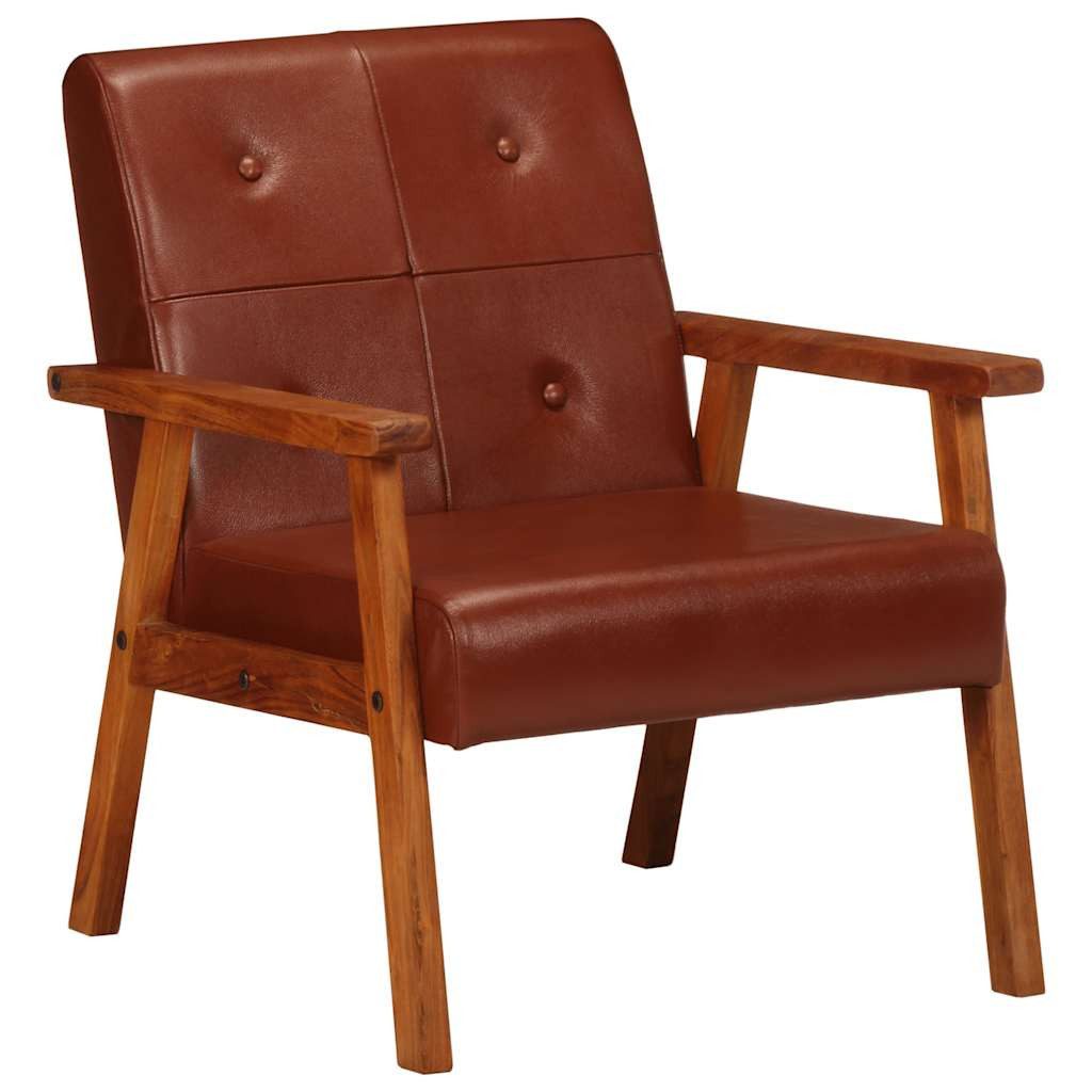 vidaXL Sessel Sessel Braun Echtleder (1-St)
