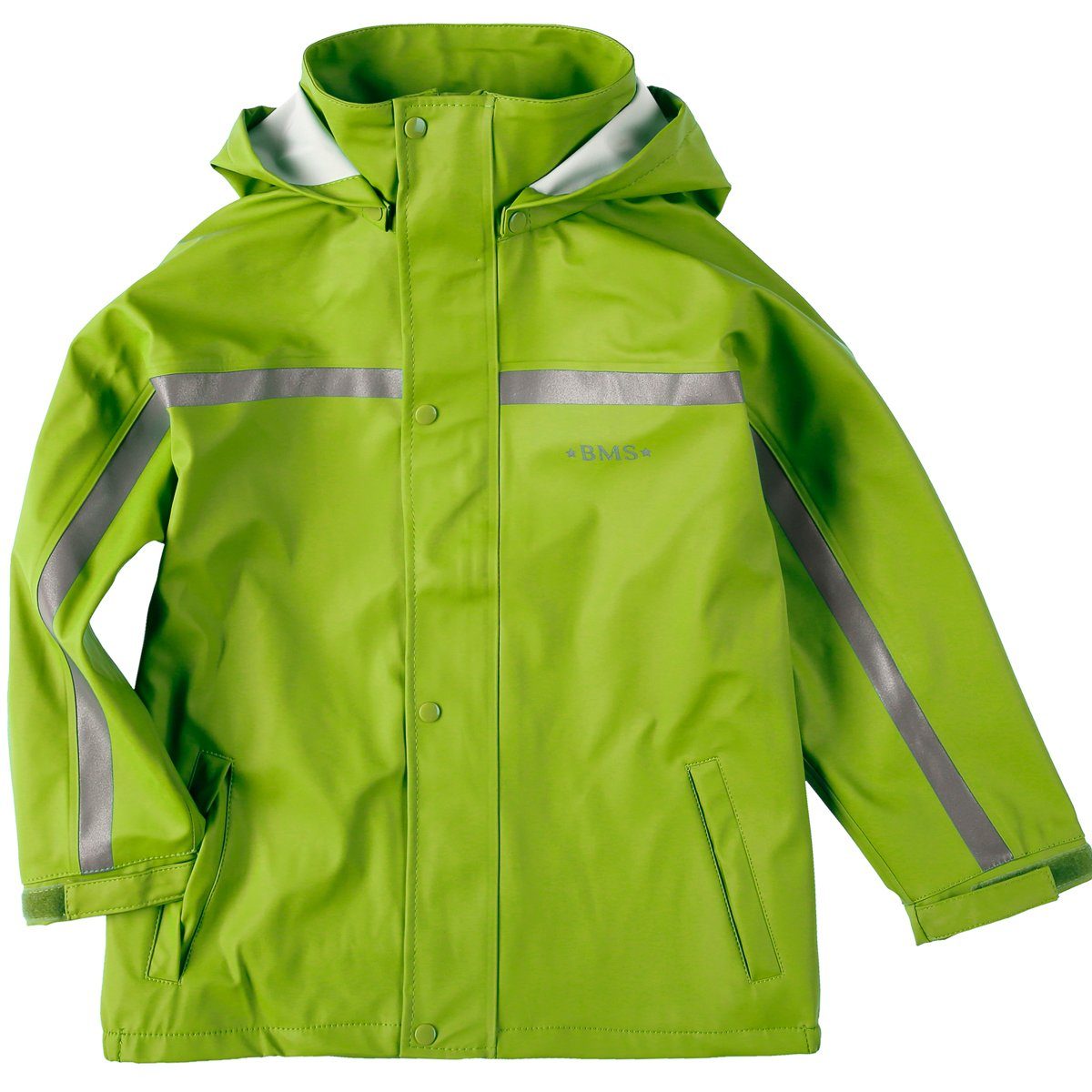 Regen- Matschjacke mit Kinder Kapuze 100% und BMS Regenjacke wasserdicht für limette BMS