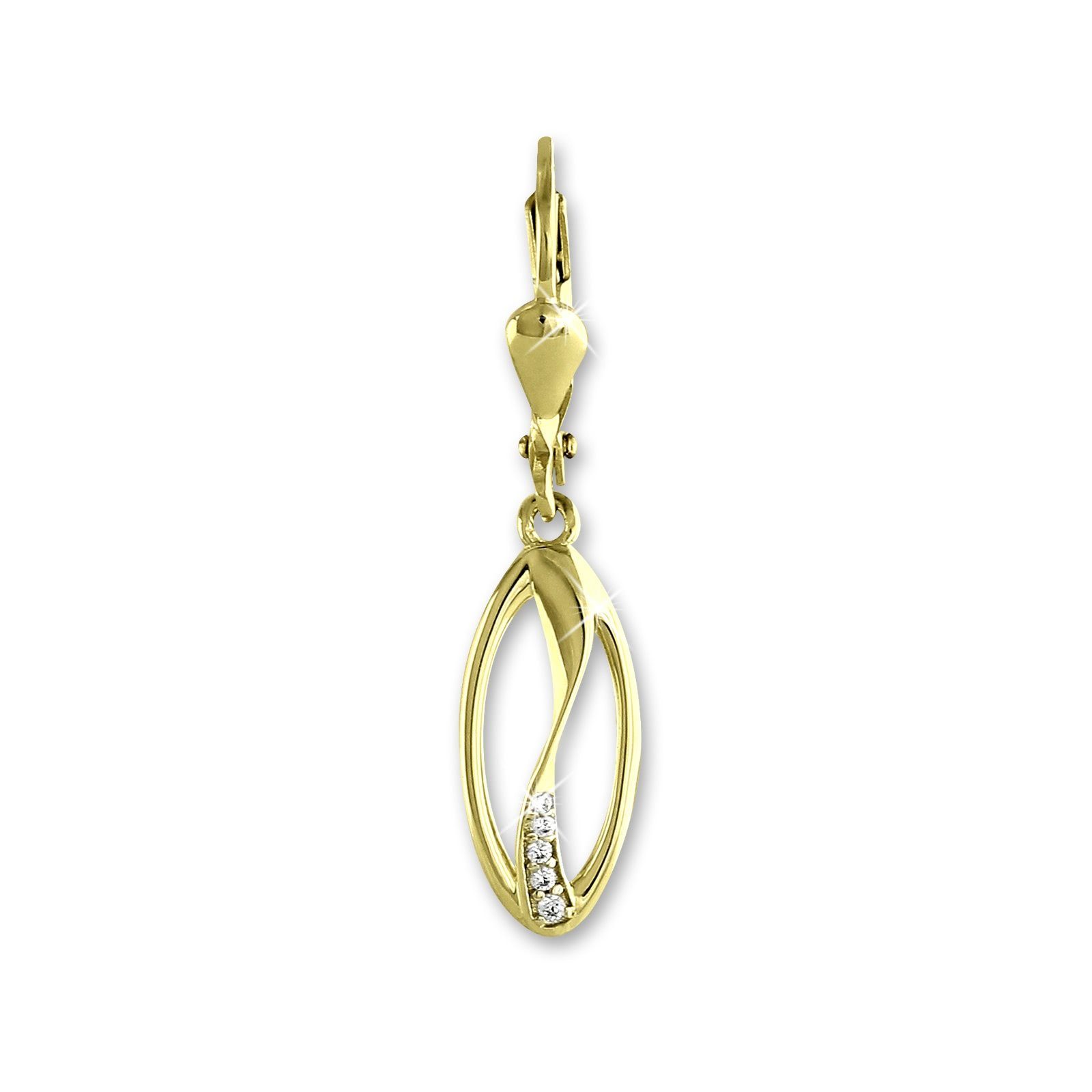GoldDream Paar Ohrhänger GoldDream Ellipse Ohrringe günstig online kaufen