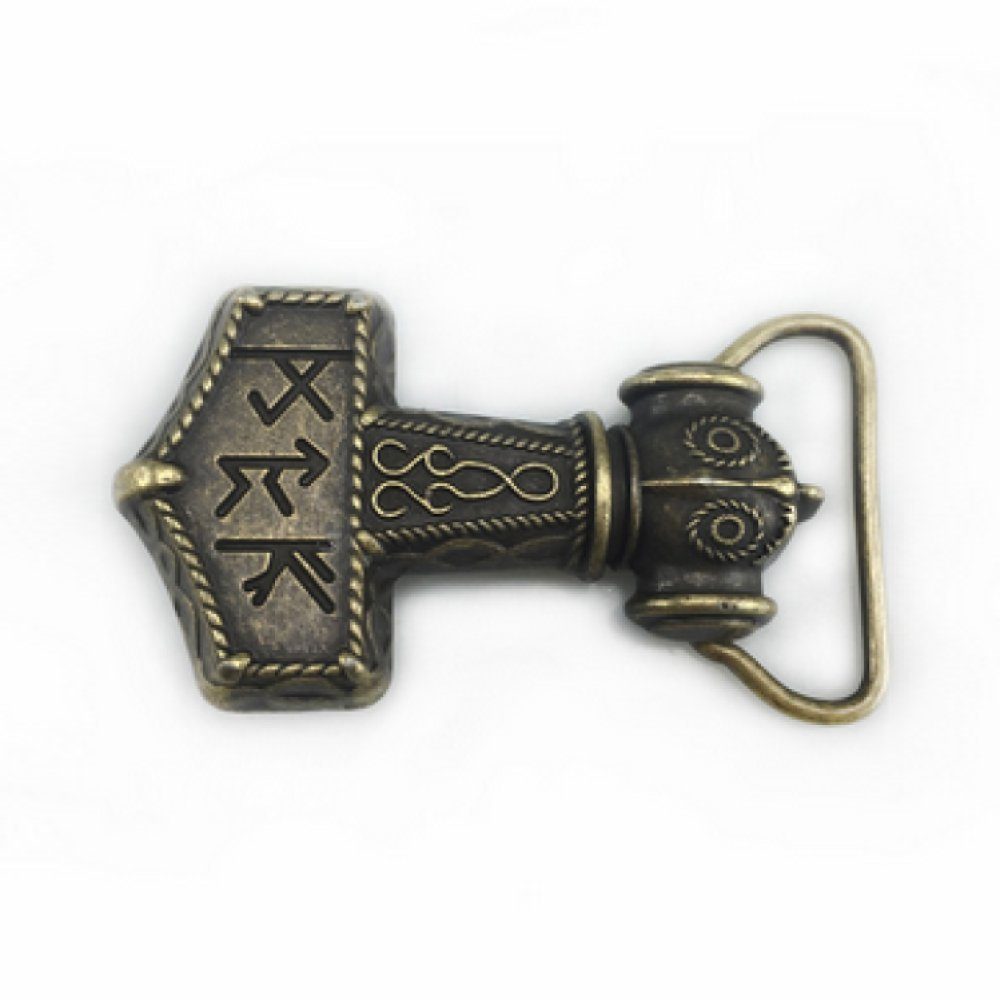 Ware aus aller Welt Gürtelschnalle Wikinger Thorshammer Mjölnir Gürtelschließe Wechselschnalle Buckle (1-St)