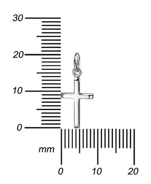 JEVELION Kreuzkette Kreuzanhänger 925 Silberkreuz - Made in Germany (Silberanhänger, für Damen und Kinder), Mit Silberkette 925 - Länge wählbar 36 - 70 cm oder ohne Kette.