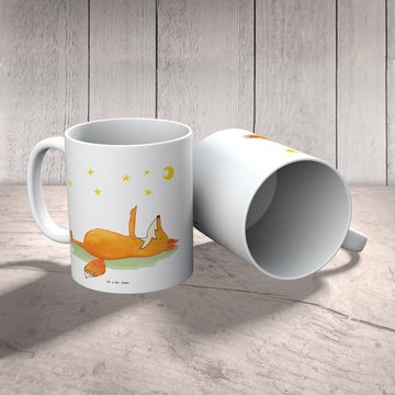 Mr. & Mrs. Panda Kinderbecher Fuchs Sterne - Weiß - Geschenk, Bruchsichere Tasse, Mond, Plastik Tas, Kunststoff, Förderung der Selbstständigkeit