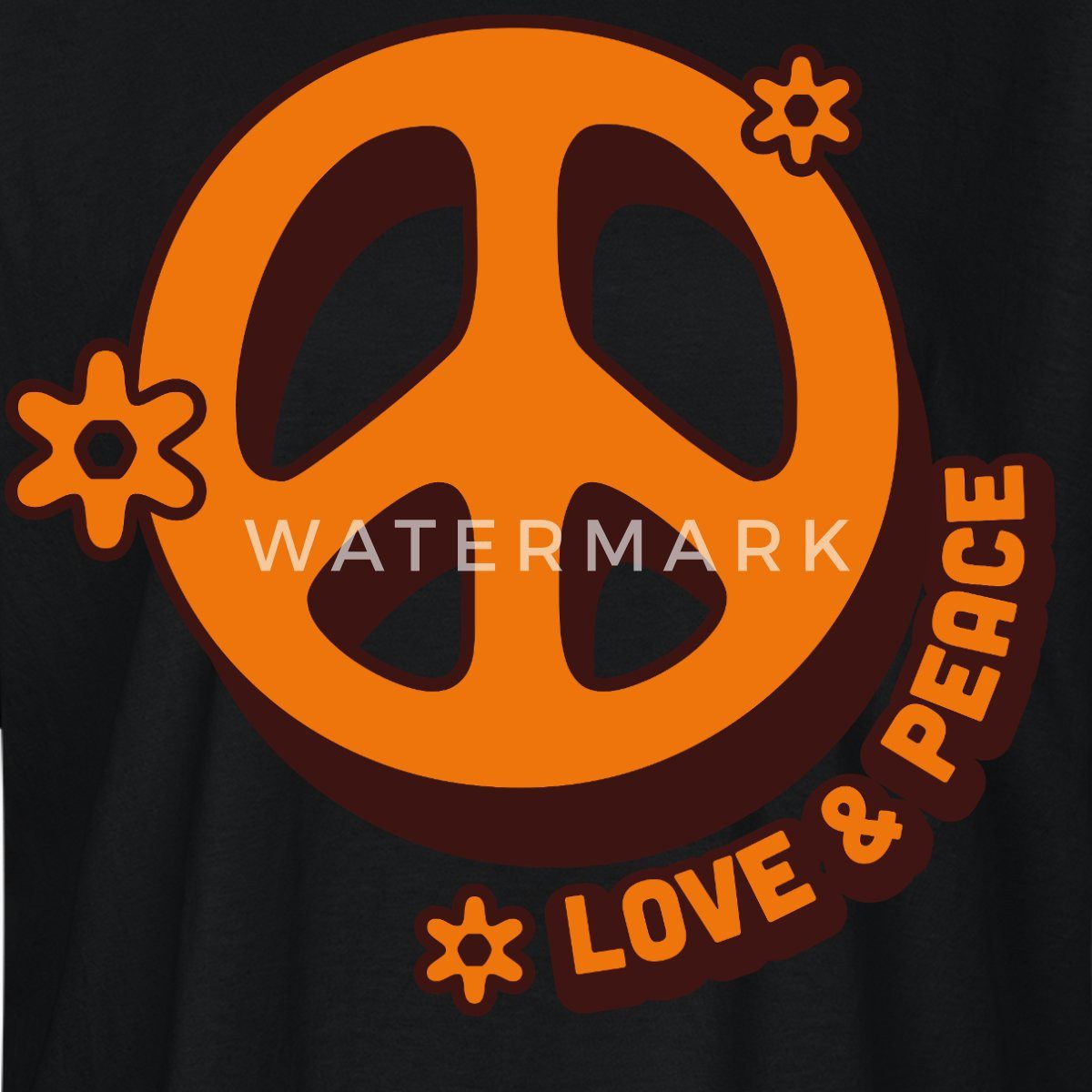 Spreadshirt T-Shirt Love And Peace Retro Hippie Style Design Y2K Boxy Shirt günstig online kaufen