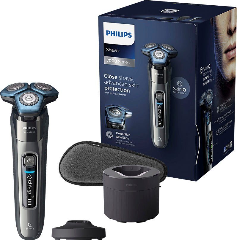 Philips Elektrorasierer Series 7000 Technologie SkinIQ Reinigungsstation, mit S7788/55