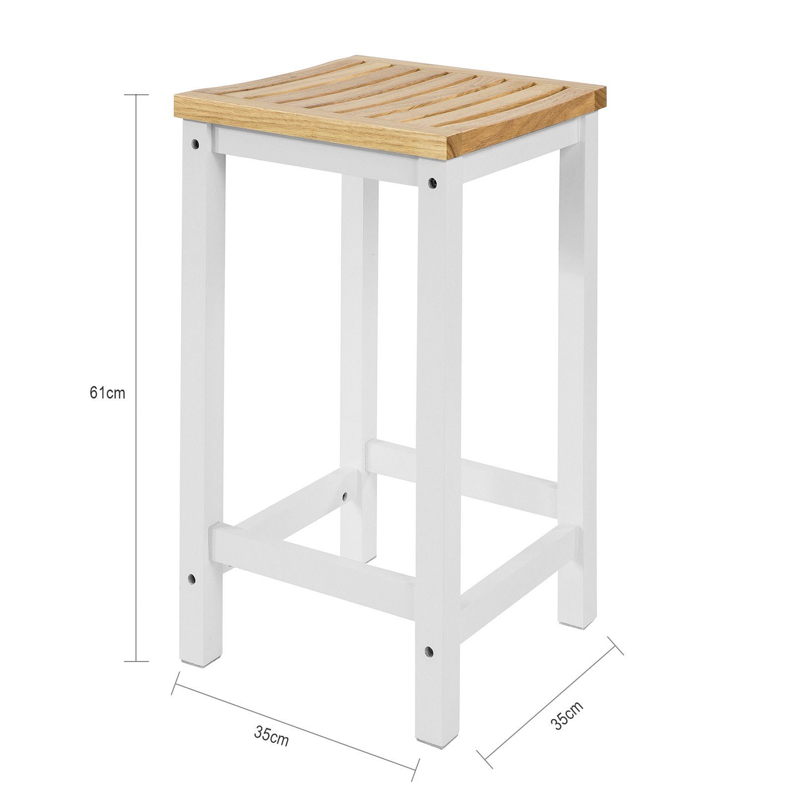 SoBuy Küchenstuhl FST29-WNx2 (2 St), 2er Set Stuhl Holzstuhl Essstuhl Hocker zum Küchenwagen – Bild 4 von 5