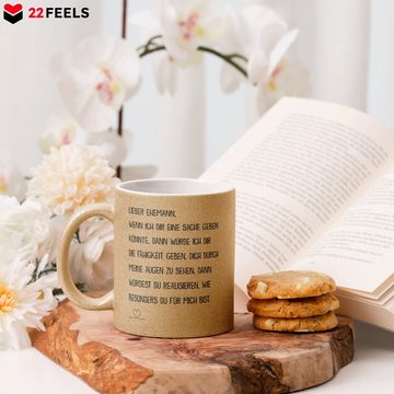 22Feels Tasse, Keramik, Glitzertasse, Made in Germany