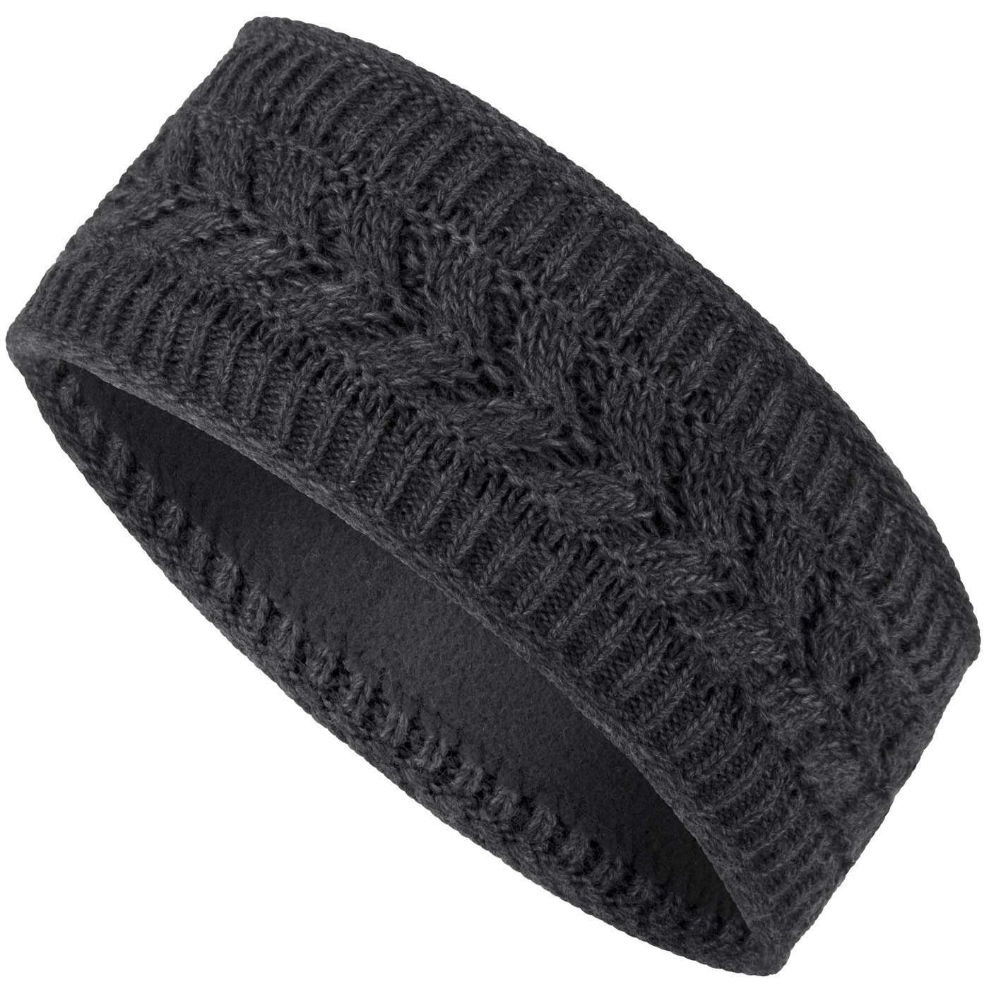 compagno Stirnband (1-St) Stirnband gefüttert Damen Strickband Winterstirnband Ohrenschützer Band Kopfband Winter anthrazit