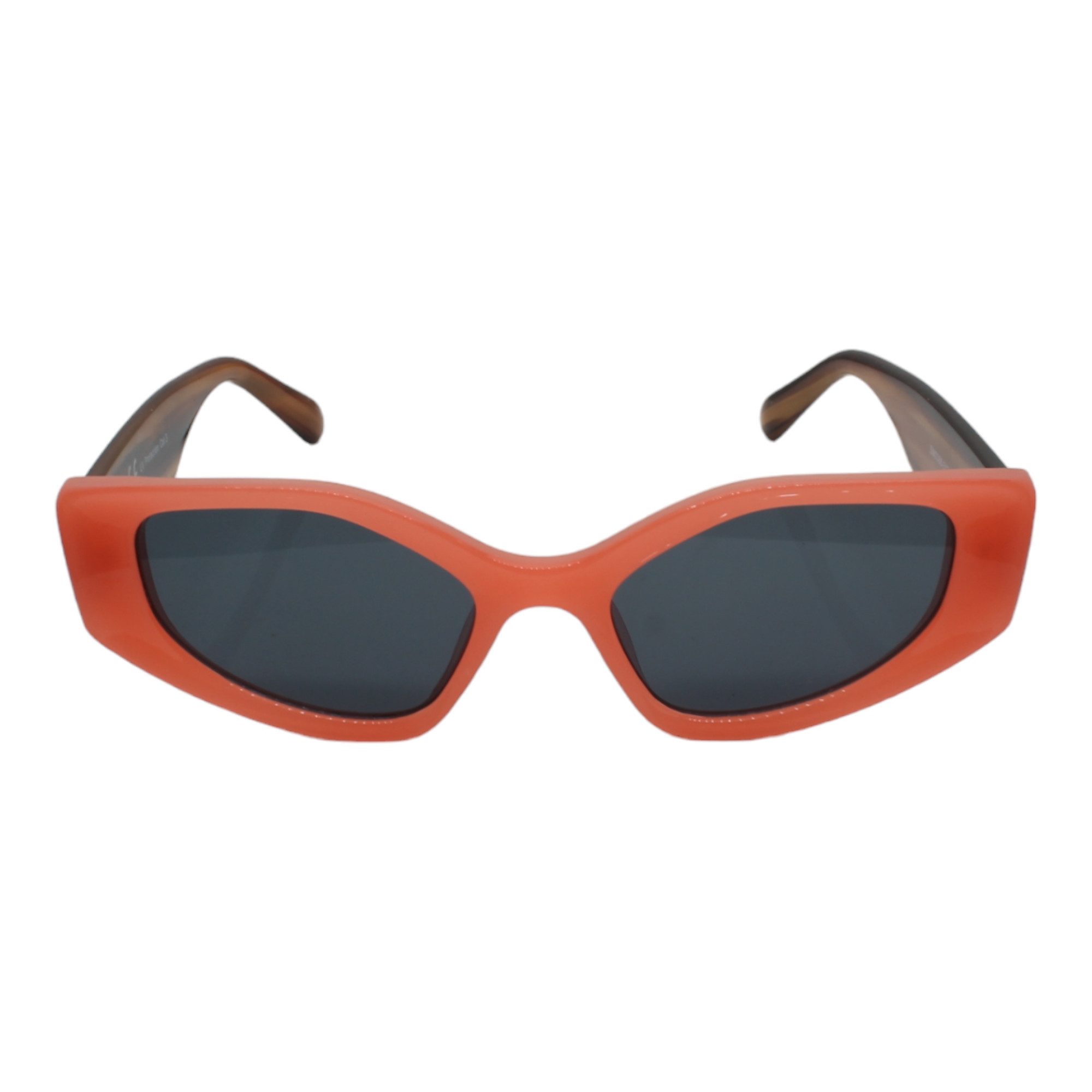 LUXXADA Sonnenbrille (Oversize Damen Sonnenbrille Modern Auffallend Cat Eye Stil) Schmale Gläser Katzenaugen Schwarz Getönt