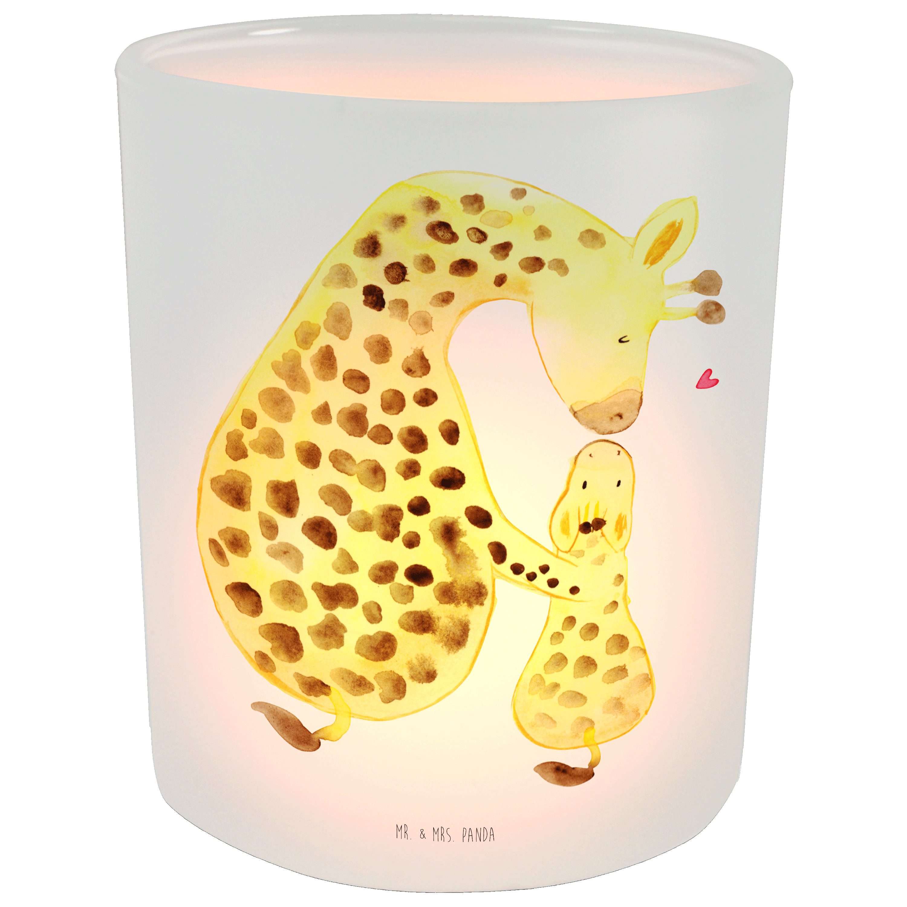 Mr. & Mrs. Panda Windlicht Giraffe Geschenk, mit St) Transparent - Ke - Kind Kerzenglas, (1 Teelichter