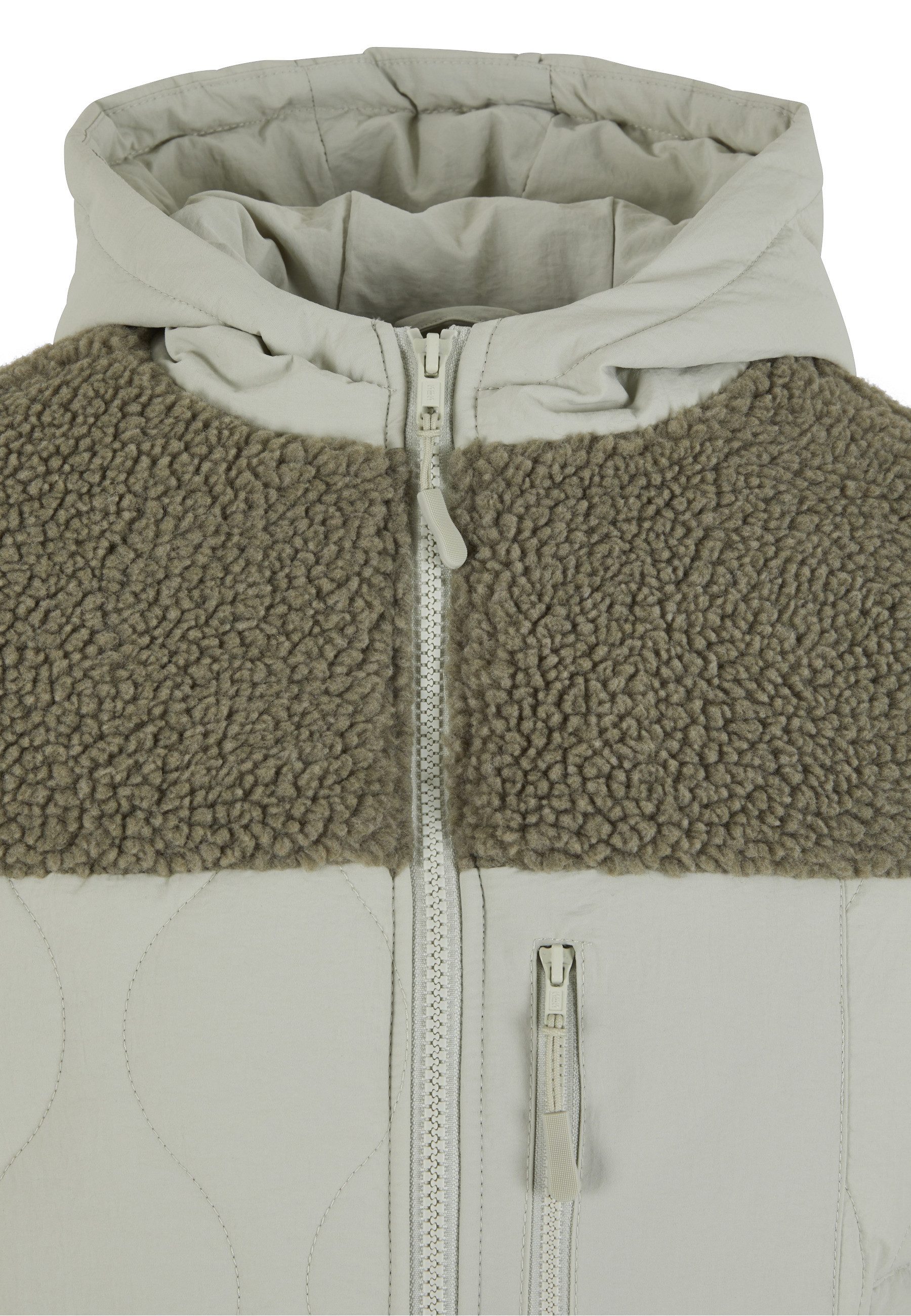 URBAN CLASSICS Langmantel Urban Classics Ladies Sherpa Crinkle Nylon Mix Jacket