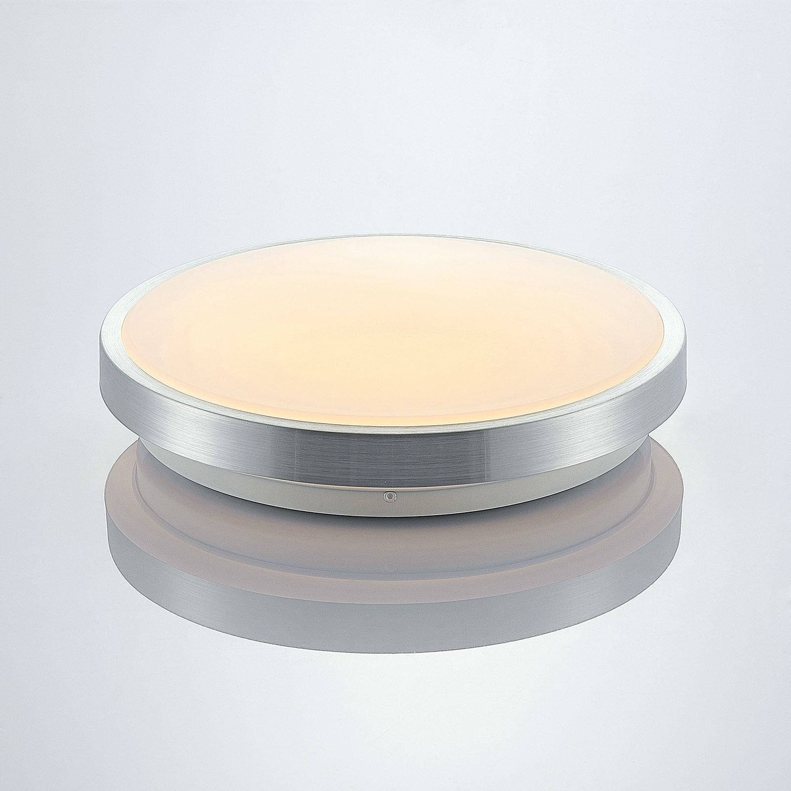 Lindby LED Deckenleuchte 1 fest Aluminium, Emelie, warmweiß, inkl. alu, verbaut, weiß, Acryl, flammig, Modern, Leuchtmittel LED-Leuchtmittel
