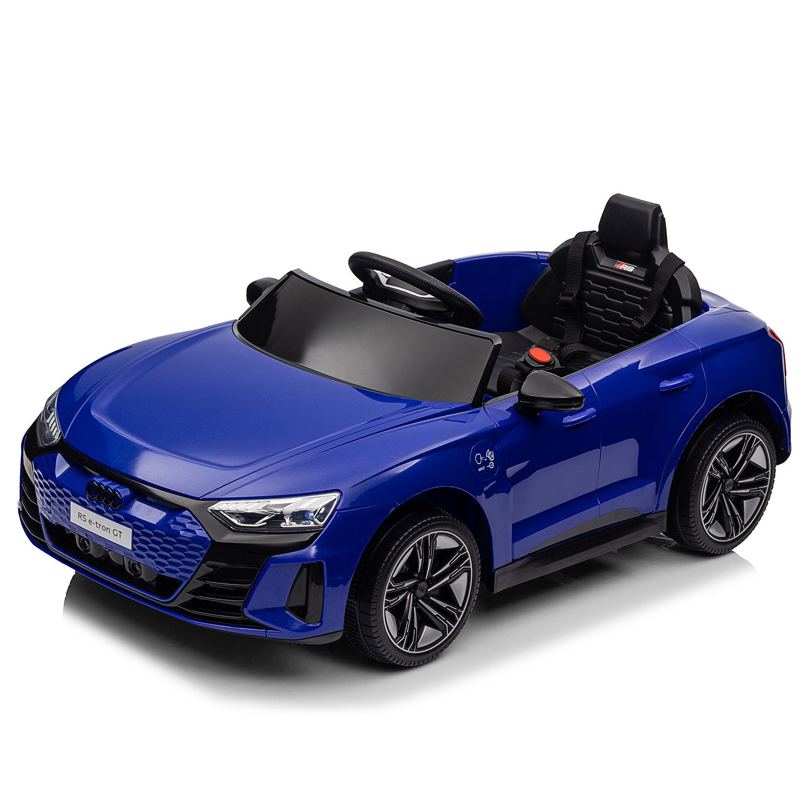 LALAHO Elektro-Kinderauto Elektro-Kinderauto,Kinderfahrzeug,Fernbedienung,Musik,Licht, verstellbarem Sicherheitsgurt und Audi RS e-tron GT Design