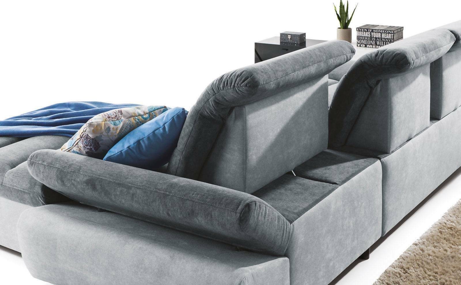 JVmoebel Ecksofa, Bettfunktion Ecksofa Polster Wohnlandschaft L-Form Design Modern Sofa