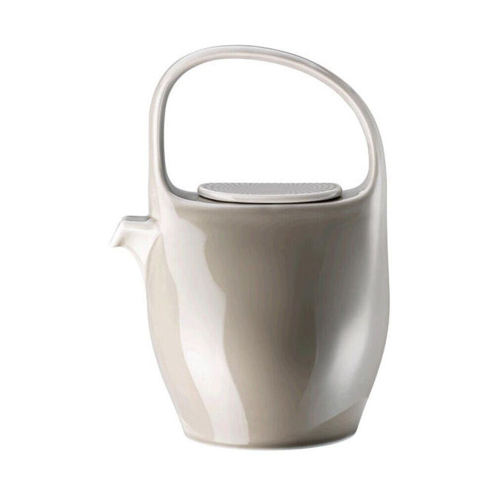 Rosenthal Teekanne Teekanne 1,3 l Junto Pearl Grey, 1.30 l, Teekanne, Ø16,8cm, Porzellan, grau