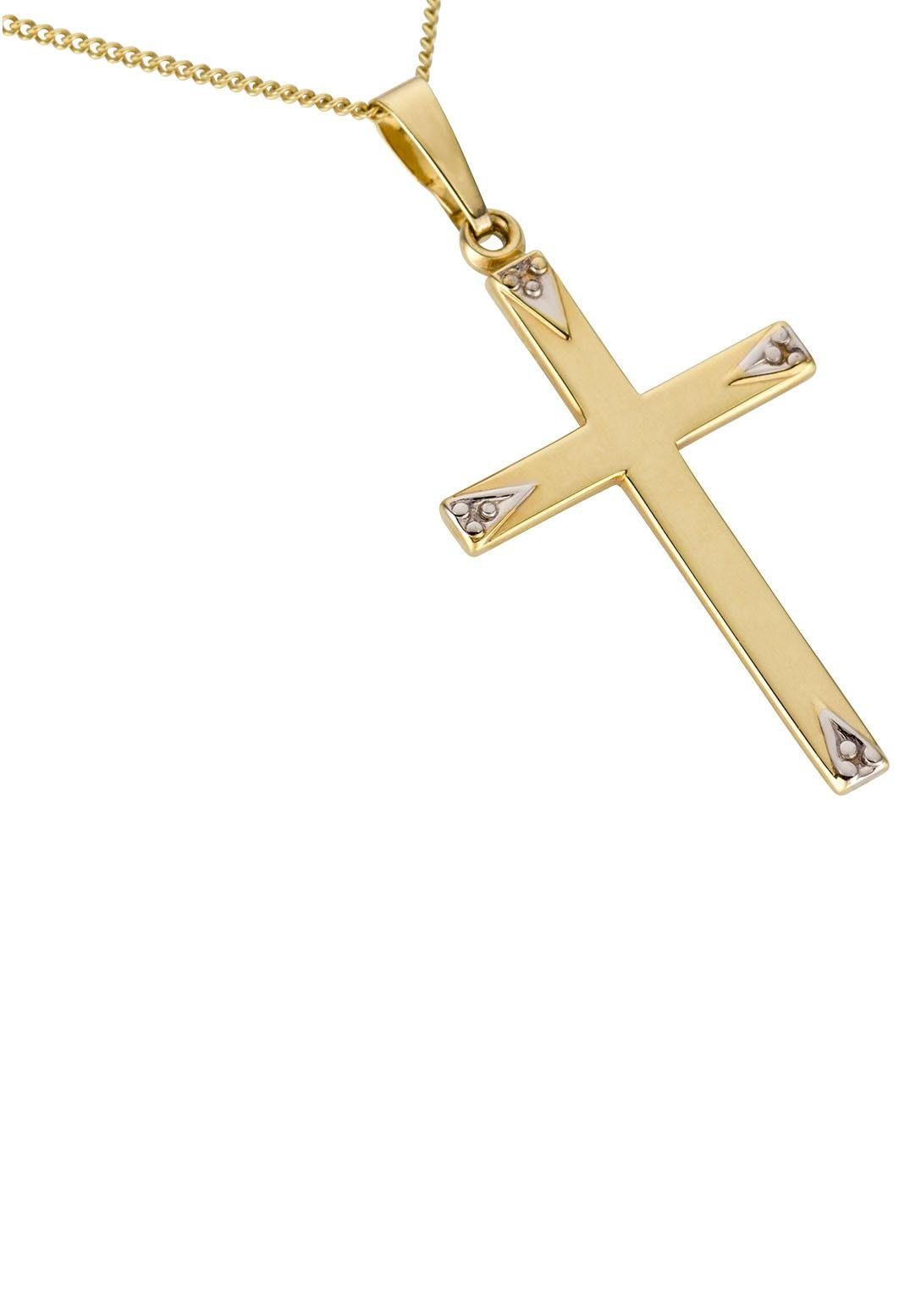 Firetti Kettenanhänger Schmuck Geschenk Gold 333 Halsschmuck Anhänger für Halskette Kreuz, Made in Germany